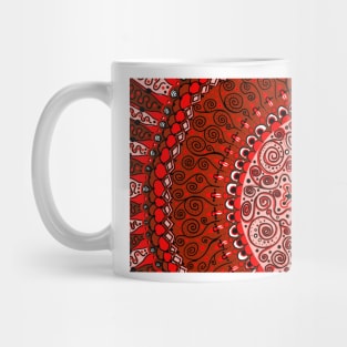 Red, Black and White Mandala Mug